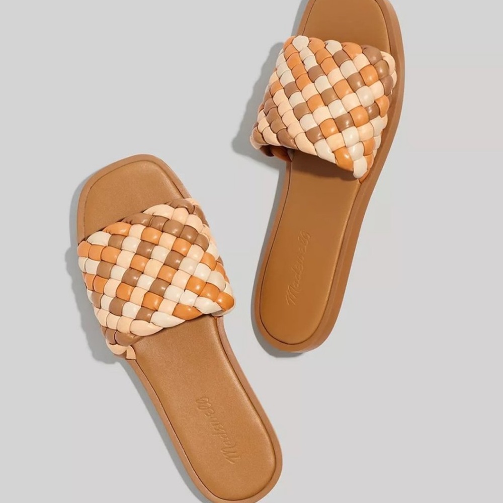 MADEWELL Woven Leather Slide Sandals